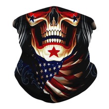 Load image into Gallery viewer, USA Colors Skeleton America Bandana Scarf & Face Mask 3D Design