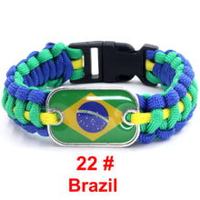 Load image into Gallery viewer, Brazil Sports Bracelet Country Flag Colors Parachute Rope Bangle
