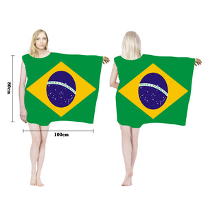 Brazil National Flag Woman Costume Dress