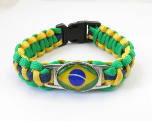 Brazil Sports Bracelet Country Flag Colors Rope Bangle