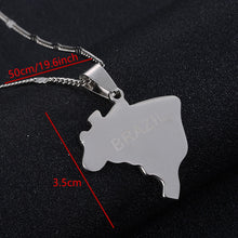 Load image into Gallery viewer, Brazil Country Map Love Charm Pendant Gold &amp; Silver
