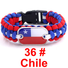 Load image into Gallery viewer, Chile Sports Bracelet Country Flag Colors Rope Bangle
