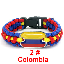 Load image into Gallery viewer, Colombia Sports Bracelet Country Flag Colors Parachute Rope Bangle
