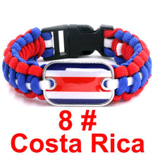 Load image into Gallery viewer, Costa Rica Sports Bracelet Country Flag Colors Rope Bangle
