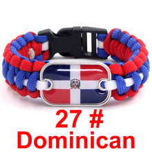Load image into Gallery viewer, Dominican Republic Sports Bracelet Country Flag Colors Parachute Rope Bangle
