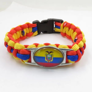Ecuador Sports Bracelet Country Flag Colors Rope Bangle