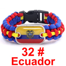 Load image into Gallery viewer, Ecuador Sports Bracelet Country Flag Colors Parachute Rope Bangle
