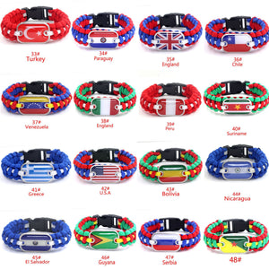 El Salvador Sports Bracelet Country Flag Colors Parachute Rope Bangle