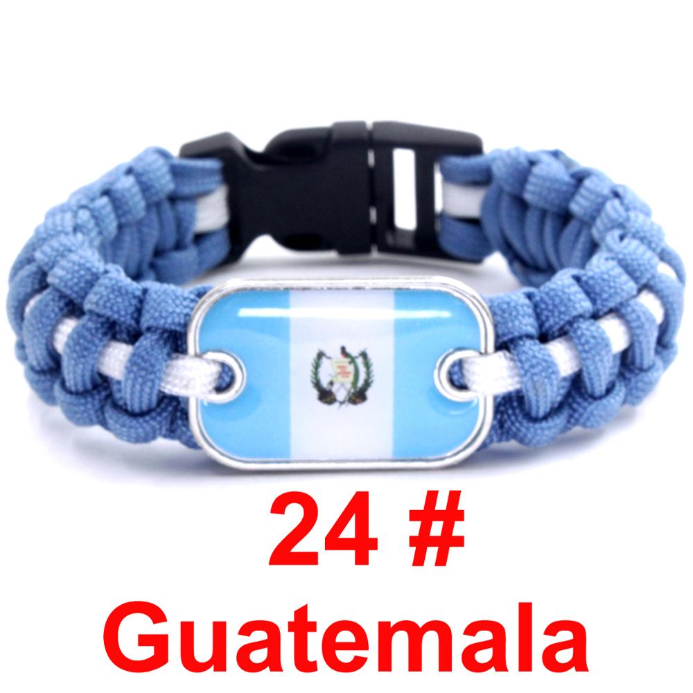 Guatemala Sports Bracelet Country Flag Colors Parachute Rope Bangle