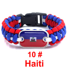 Load image into Gallery viewer, Haiti Sports Bracelet Country Flag Colors Rope Bangle
