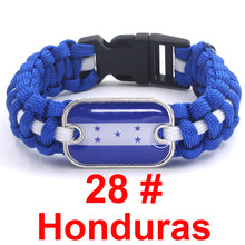 Load image into Gallery viewer, Honduras Sports Bracelet Country Flag Colors Parachute Rope Bangle
