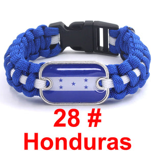 Honduras Sports Bracelet Country Flag Colors Parachute Rope Bangle