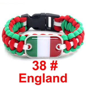 Italy Sports Bracelet Country Flag Colors Parachute Rope Bangle