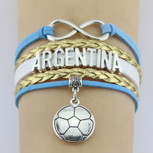 Load image into Gallery viewer, Argentina Soccer Love Infinity Bracelet
