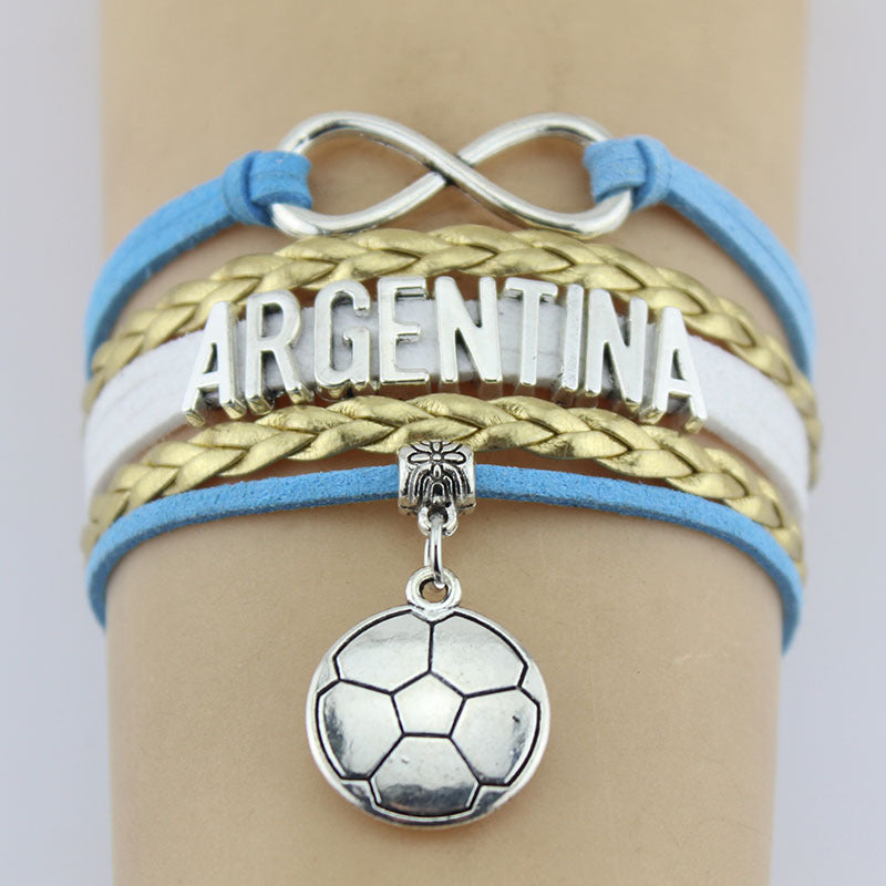 Argentina Soccer Love Infinity Bracelet
