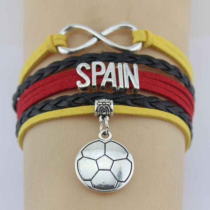 Spain Soccer Love Infinity Bracelet