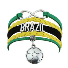 Load image into Gallery viewer, Brazil Soccer Love Infinity Bracelet
