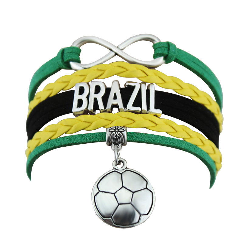 Brazil Soccer Love Infinity Bracelet