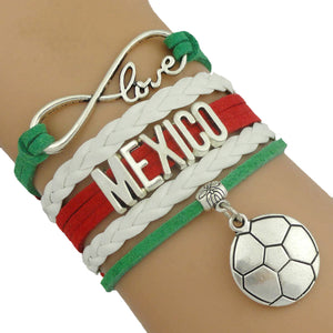 Mexico Soccer Love Infinity Bracelet