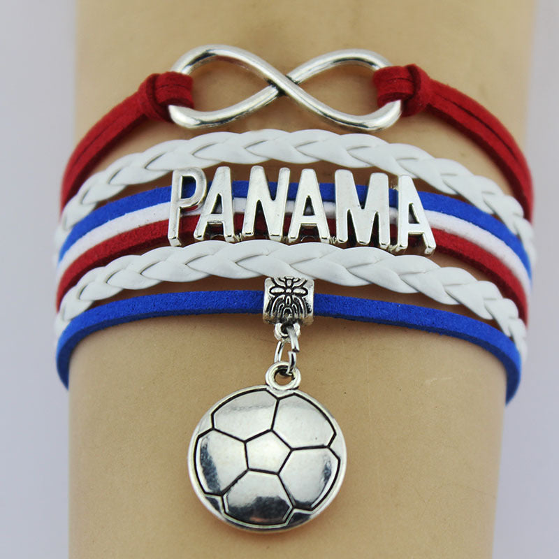 Panama Soccer Love Infinity Bracelet