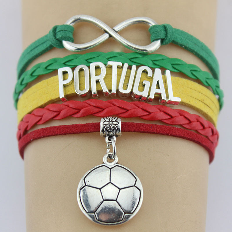 Portugal Soccer Love Infinity Bracelet