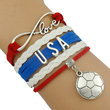 Load image into Gallery viewer, USA Soccer Love Infinity Bracelet
