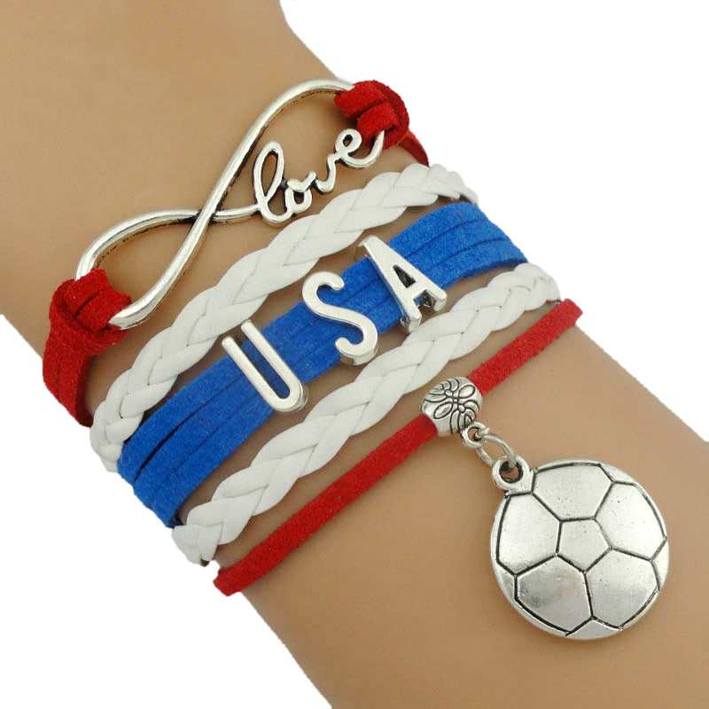USA Soccer Love Infinity Bracelet