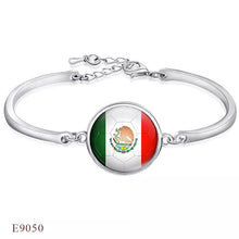 Load image into Gallery viewer, Mexico Flag Colors / Glass Cabochon Bangle / Bracelet
