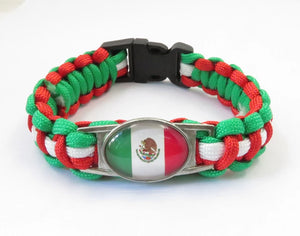 Mexico Sports Bracelet Country Flag Colors Rope Bangle
