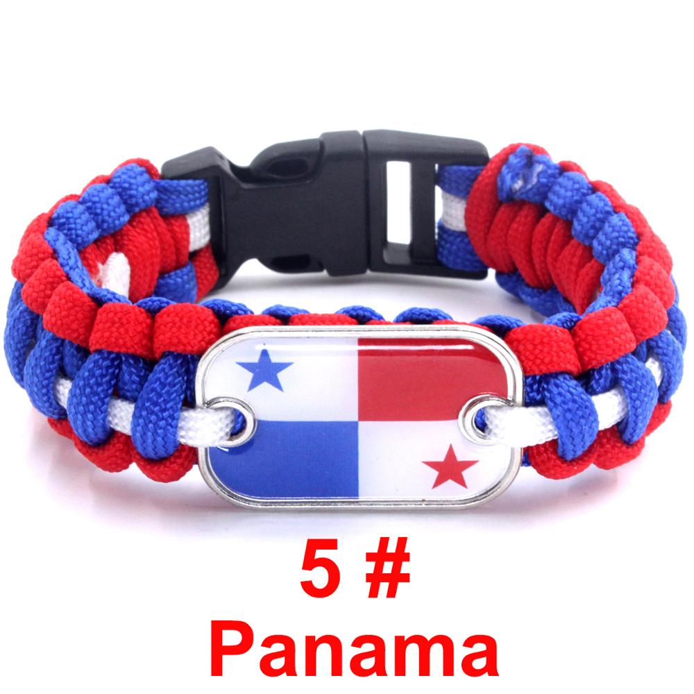 Panama Sports Bracelet Country Flag Colors Rope Bangle