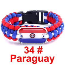 Load image into Gallery viewer, Paraguay Sports Bracelet Country Flag Colors Rope Bangle

