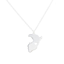 Load image into Gallery viewer, Peru Love Country Map Charm Silver Pendant
