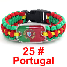 Load image into Gallery viewer, Portugal Sports Bracelet Country Flag Colors Parachute Rope Bangle
