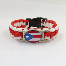 Load image into Gallery viewer, Puerto Rico Sports Bracelet Country Flag Colors Rope Bangle
