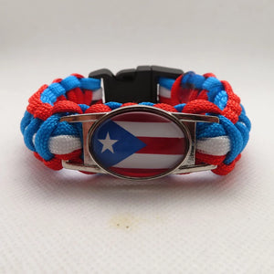 Puerto Rico Sports Bracelet Country Flag Colors Rope Bangle