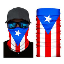 Load image into Gallery viewer, Puerto Rico Colors Bandana Scarf &amp; Face Mask 3D Design
