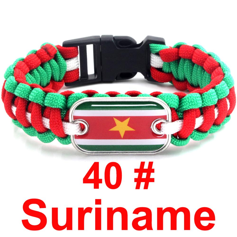 Suriname Sports Bracelet Country Flag Colors Rope Bangle