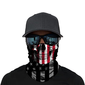 USA Colors Skeleton America Bandana Scarf & Face Mask 3D Design
