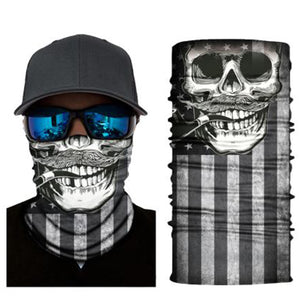 USA Colors Skeleton America Bandana Scarf & Face Mask 3D Design